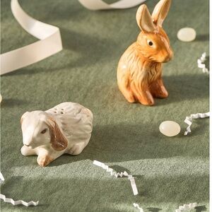 Anthropologie Canterbury stoneware salt and pepper shakers